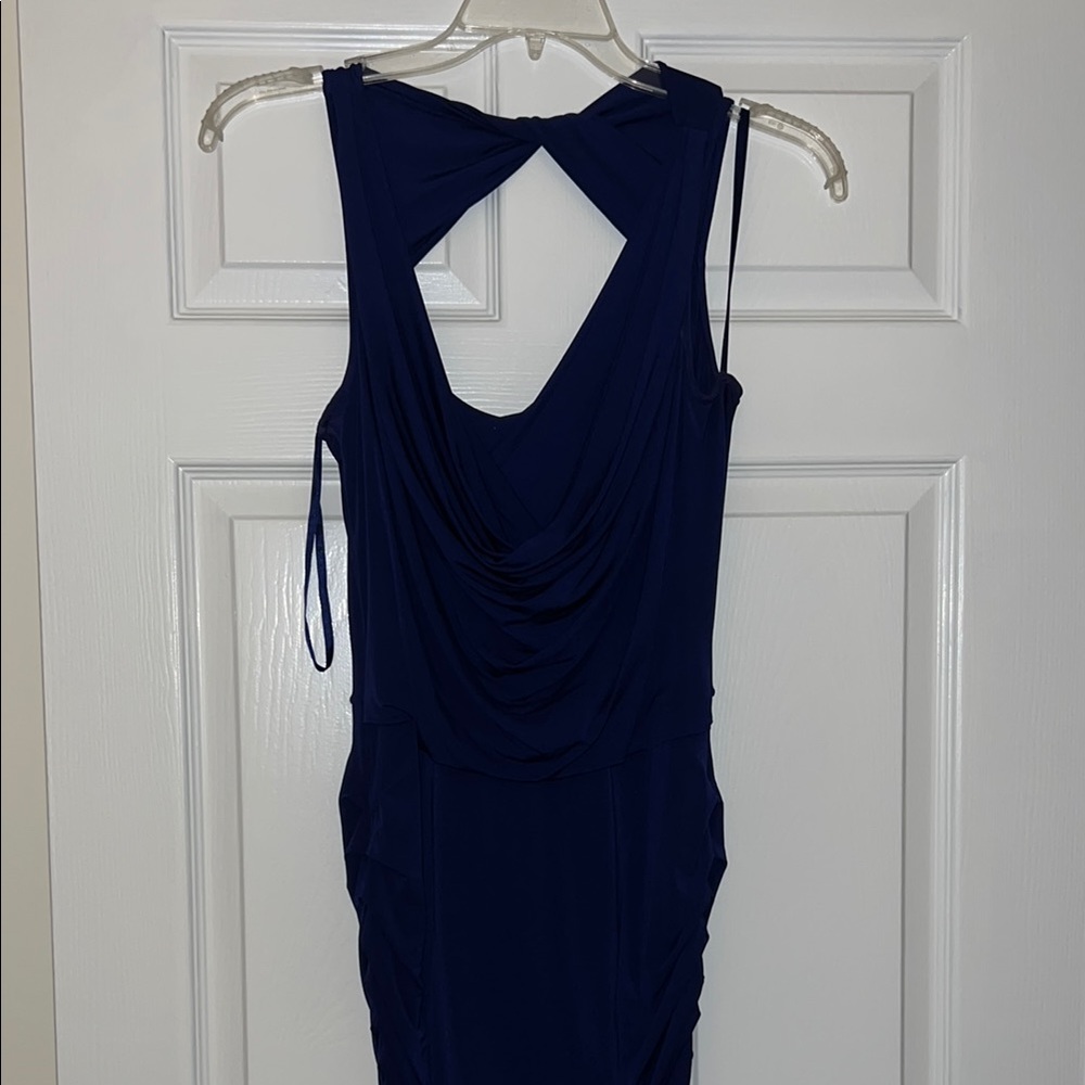 Elegant Navy Blue Sleeveless Dress